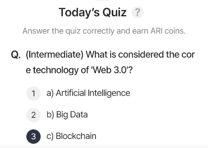 ARI Wallet Daily Quiz Answer 28 March 2025 (AriChain)